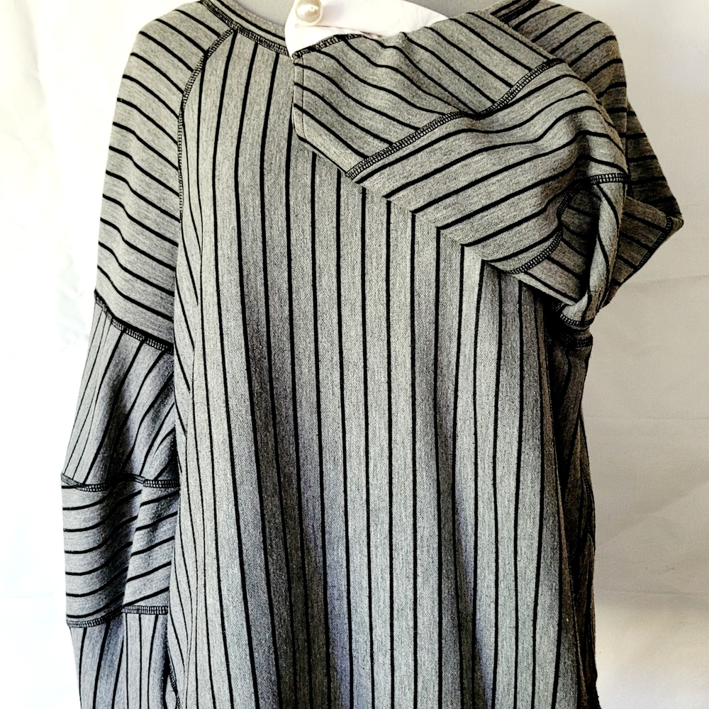 Striped Gray and Black Hoodie